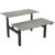 euroseats Zit-sta bureau Bench Grijs 1.600 x 800 x 600 – 1.230 mm zwart tabletop oxyd 160 x 80
