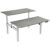 euroseats Zit-sta bureau Bench Grijs 1.600 x 800 x 600 – 1.230 mm wit tabletop oxyd 160 x 80