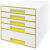 Leitz WOW Cube Ladenkastje Duokleur met 5 laden A4 Wit, Geel 28,7 x 27 x 36,3 cm